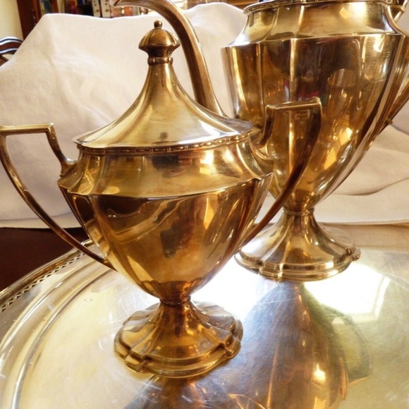 VTG Sheffield Pairpoint Silver plate 5 pc set Coffee Tea pot sugar bowl creamer - Picture 7 of 10